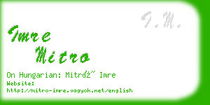 imre mitro business card